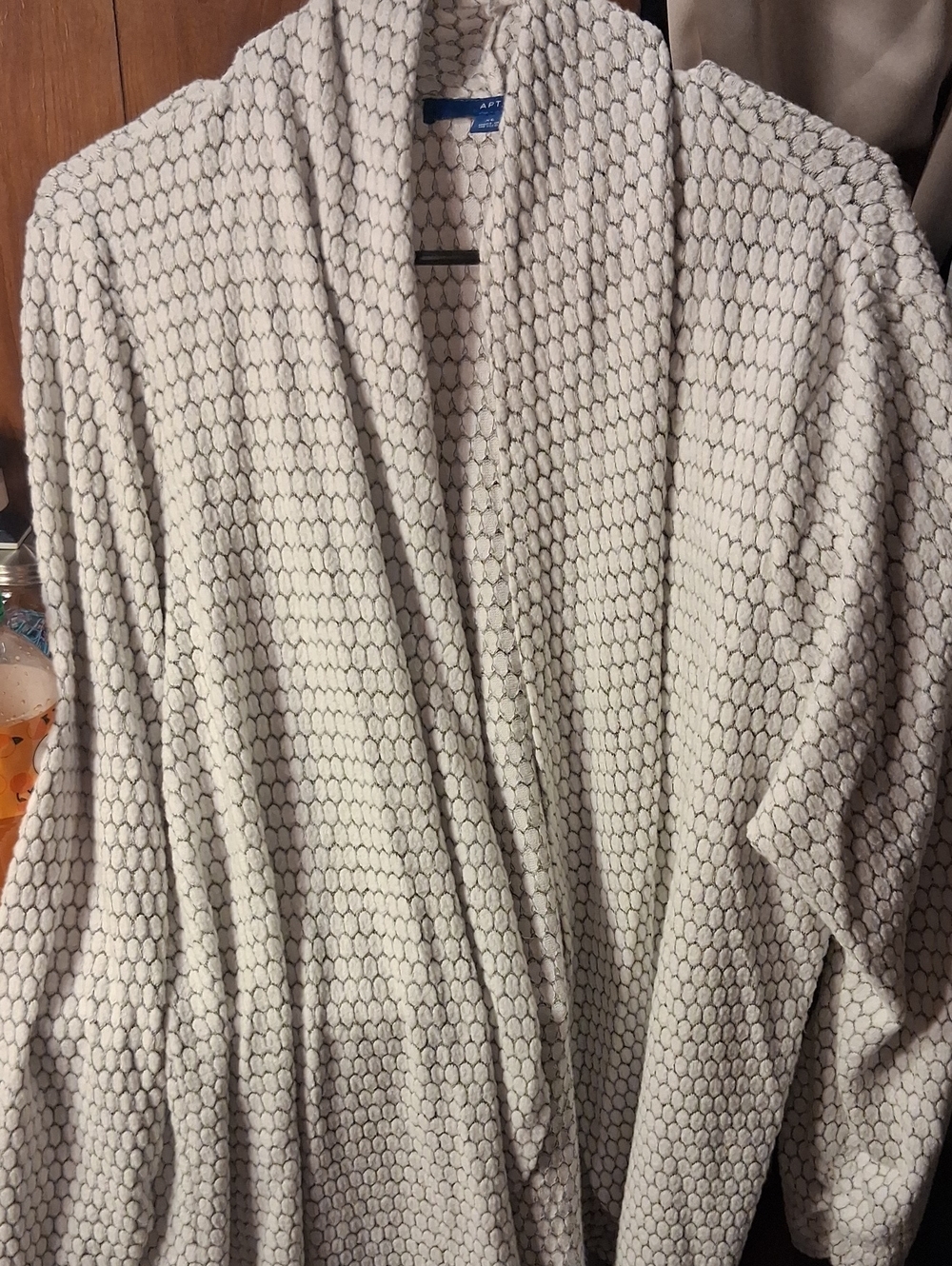 Apt. 9 Cream Open-Front Textured Knit Cardigan